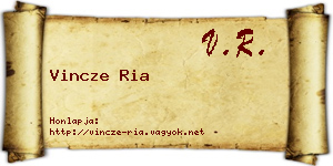 Vincze Ria névjegykártya